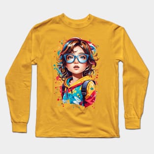 Back to school. Little Schoolgirl Long Sleeve T-Shirt